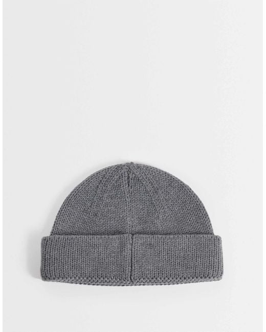 ASOS – gerippte strickmütze in Gray für Herren