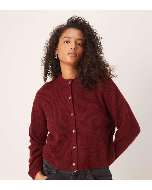 ASOS Red Asos Design Curve Wool And Alpaca Relaxed Cardigan