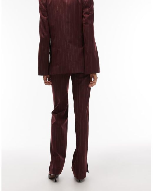 & Other Stories Red Co-ord Wool Slim Flare Leg Tailo Trousers