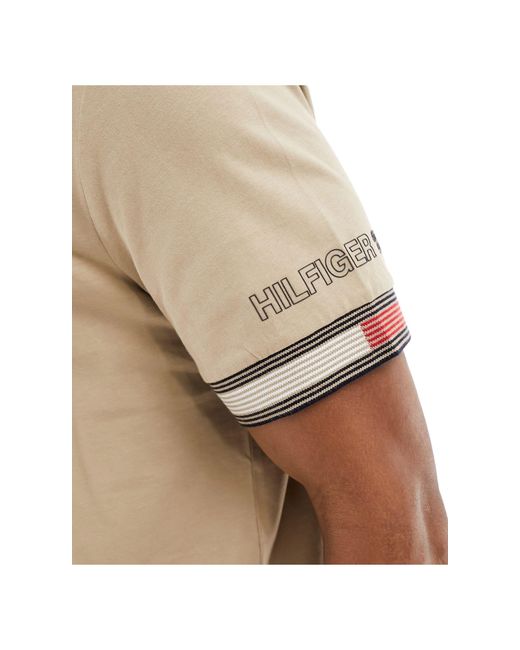 Tommy Hilfiger Natural Flag Cuff T-shirt for men