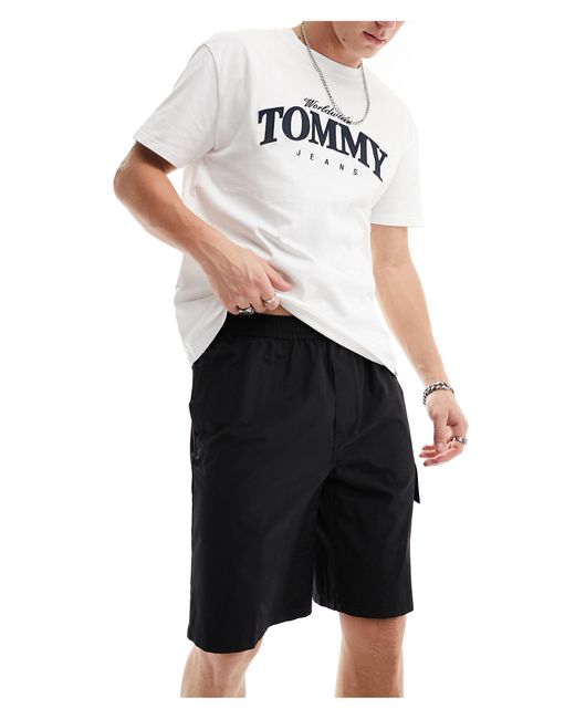 Tommy Hilfiger Black Aiden Utility Shorts for men