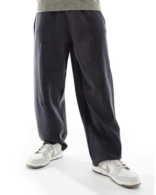 Pull&Bear Gray Washed Wide Leg joggers for men