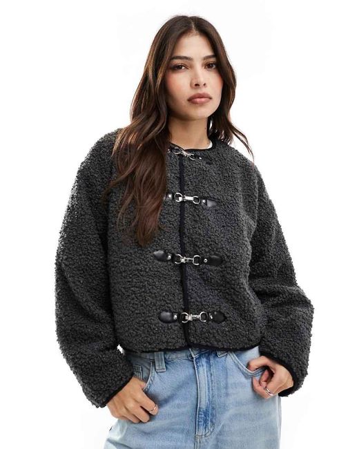Vero Moda Blue Aware Short Teddy Duffle Coat