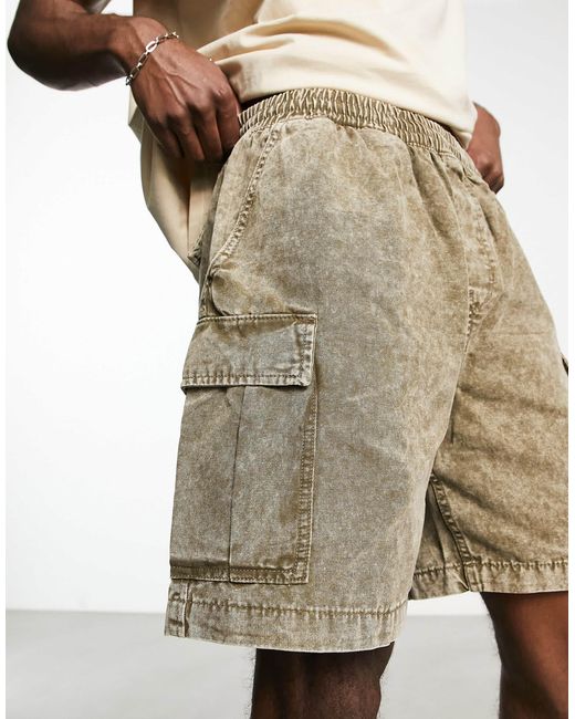 Weekday Natural Joshua Cargo Shorts for men