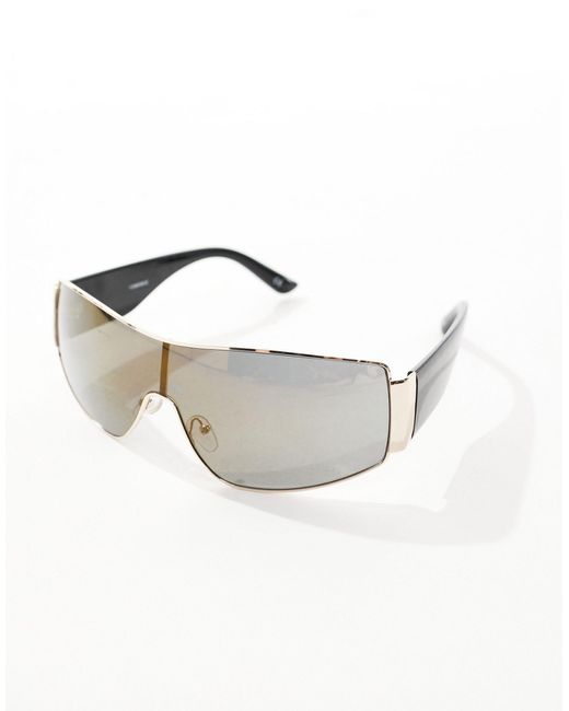 ASOS – racer-sonnenbrille mit wrap-around-gestell in Brown für Herren