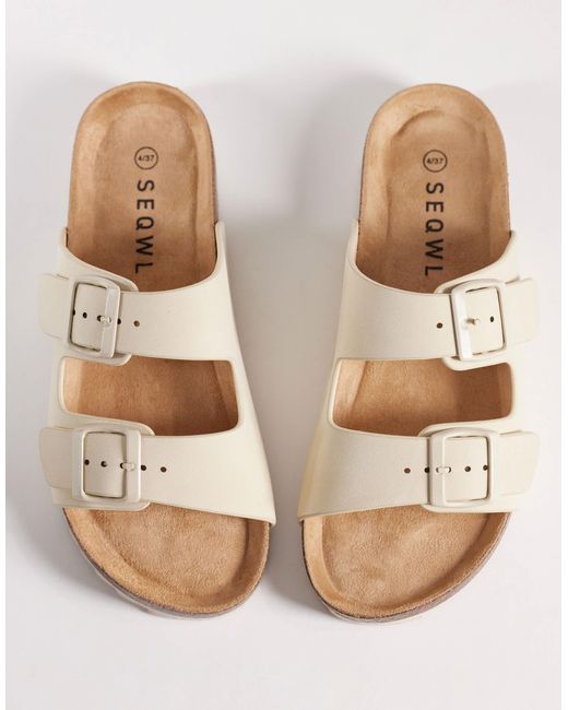 SEQWL White – olsen – flache sandalen