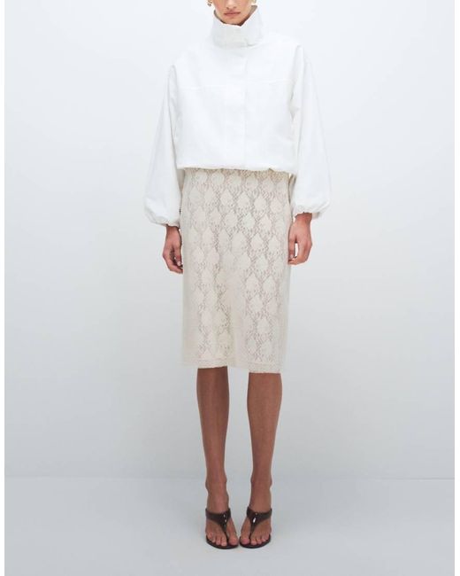 TOPSHOP White Embellished Sequin Midi Skirt