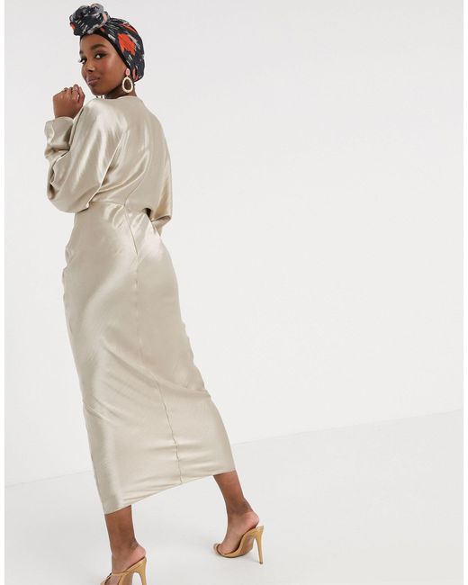 ASOS Synthetic Satin Batwing Bias Cut 