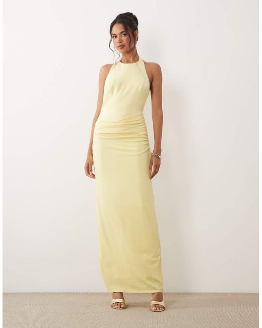 Forever New Natural Halter Neck Drape Waist Maxi Dress