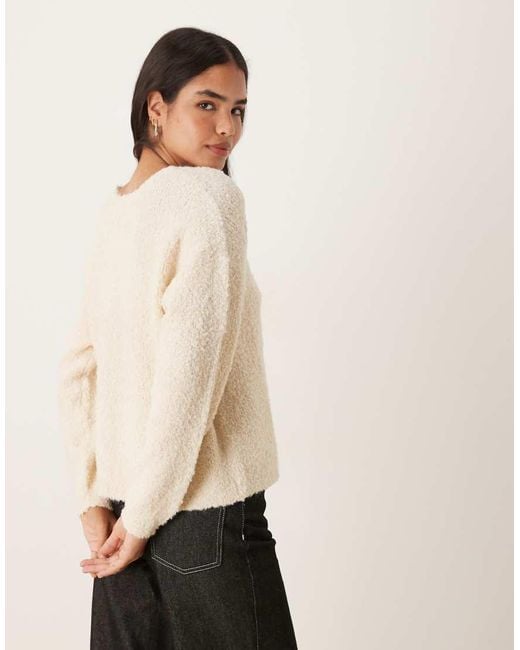 Jdy Natural V-neck Slouchy Jumper