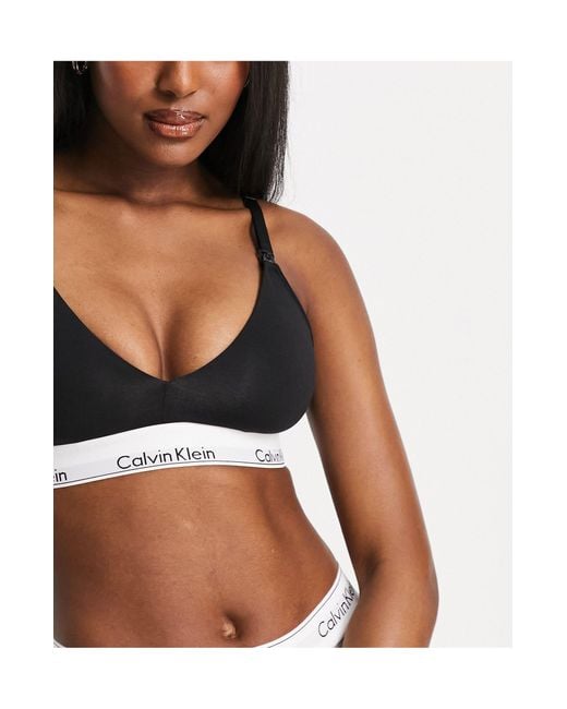 Calvin Klein Modern Cotton Nursing Bra in Black | Lyst