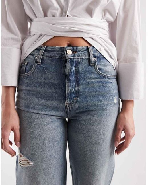 Tommy Hilfiger Blue Mia Mid Rise Relaxed Straight Fit Jeans