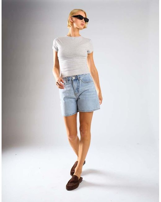 Glamorous Blue Slim Fit Stretchy Denim Short