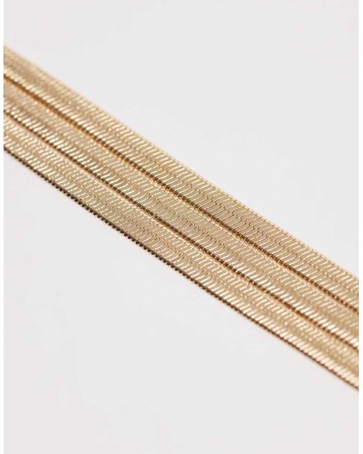 ASOS White Multi-Row Necklace With Flat Snake Chains