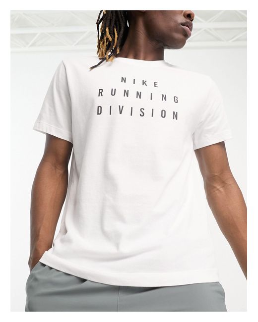 Nike Dri fit Run Divison T shirt in White for Men Lyst UK