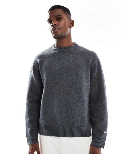 Jack & Jones Blue Oversize Thick Crew Neck Jumper for men
