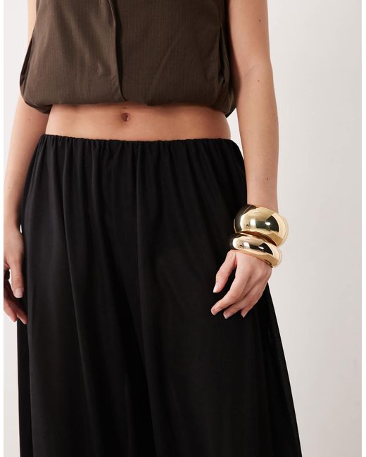 Mango White Cuffed Pants