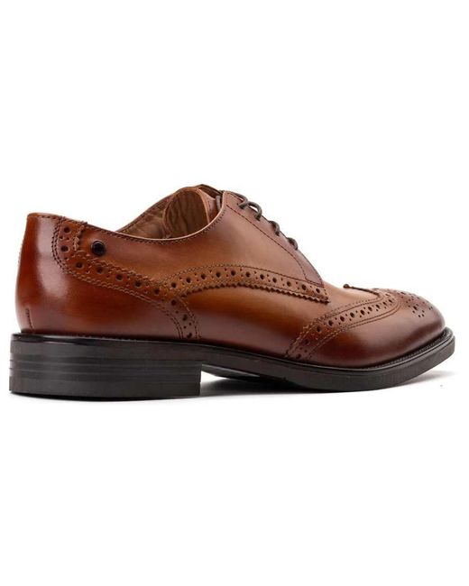 Base London Brown Pocket Brogue Shoe for men