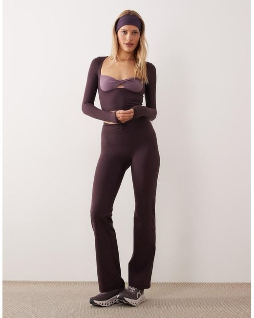 BO+TEE Purple Bo+tee Twist Front Long Sleeve Top