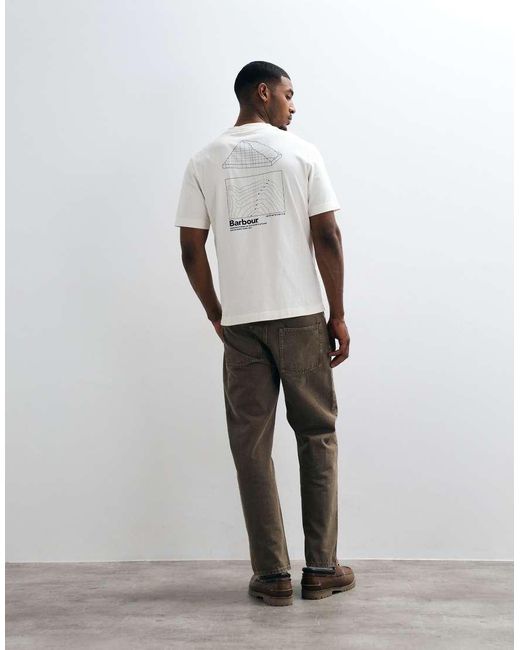Barbour White Woodbine Short Sleeve Relaxed Graphic T-shirt With Back Print for men