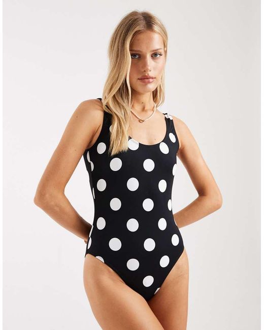 Threadbare Blue Scoop Neck Swimsuit