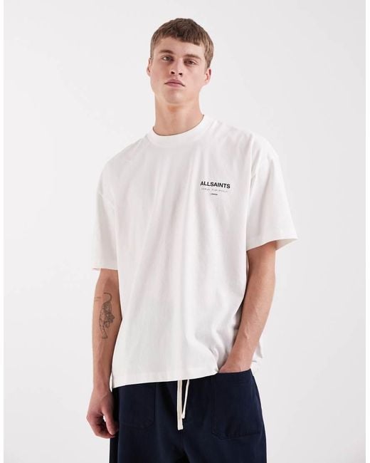 AllSaints White Underground Oversized T-Shirt for men