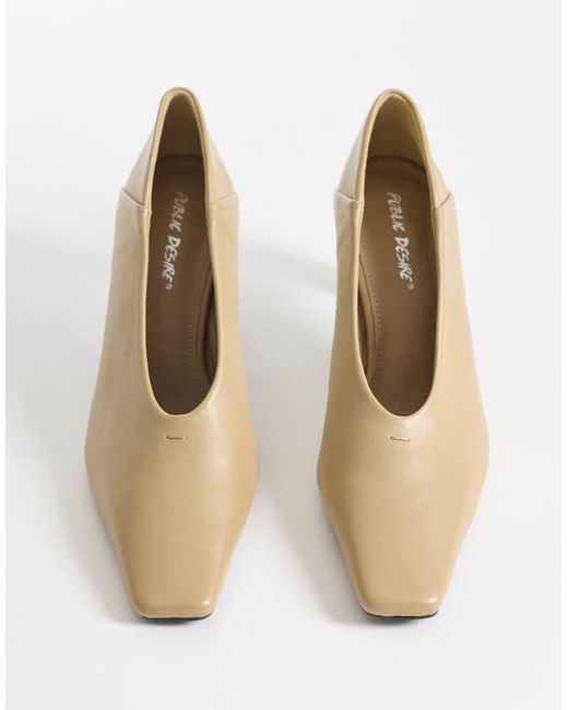 Public Desire White Jayla Chisel Toe Court Shoes