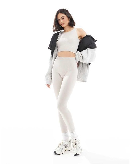 ONLY Naadloze Legging in het White