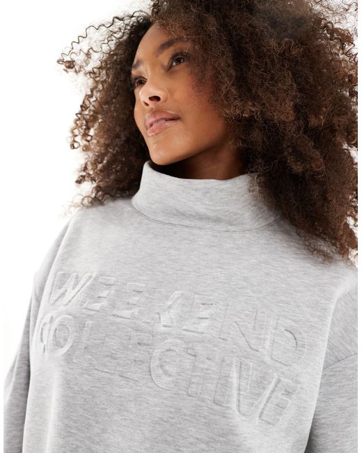 ASOS Gray Asos Design Weekend Collective Embossed Sweatshirt