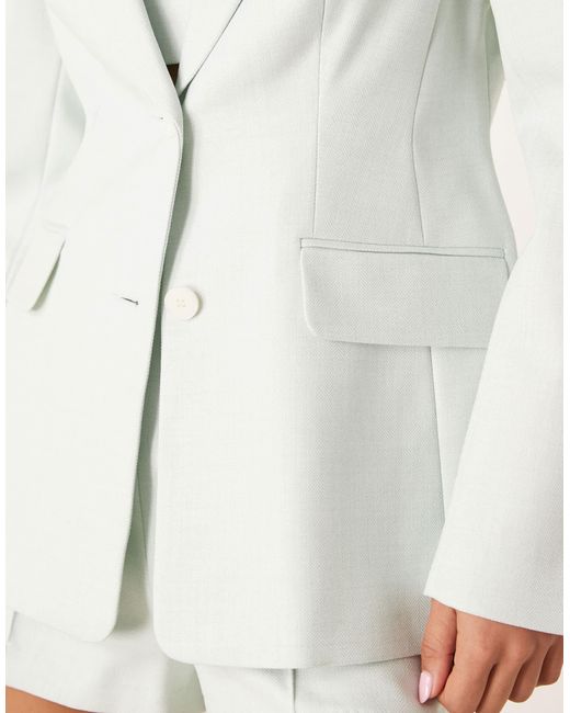 ASOS White Nipped Waist Blazer
