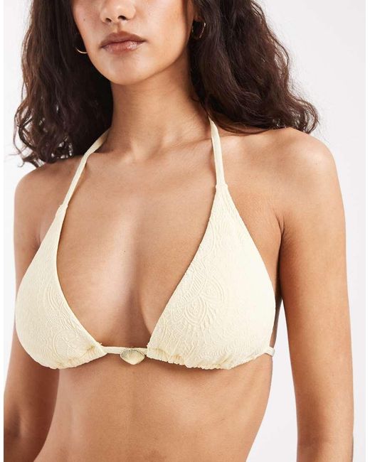 Hollister Brown Triangle Halterneck Bikini Top Co-ord