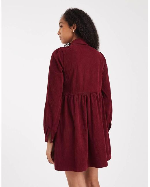 Vestito Camicia Corto di Threadbare in Red