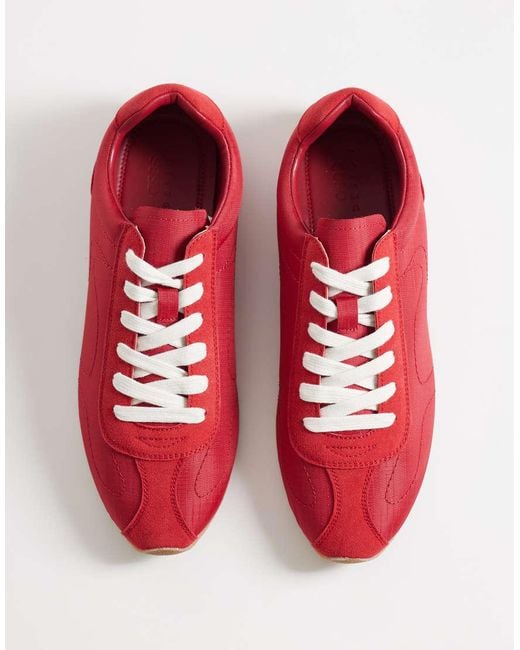 ASOS Red Retro Lace Up Sneakers for men