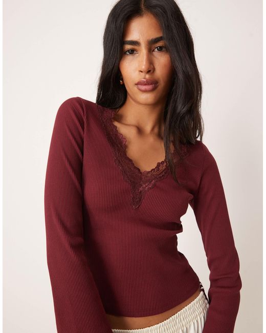 ASOS Red – geripptes oberteil