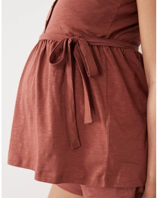Mama.licious Red Mamalicious Maternity 2 Function Nursing Button Through Top Co-ord