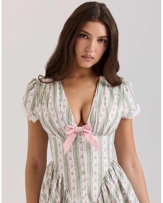 House Of Cb White Emiliana Stretch Cotton Mini Dress