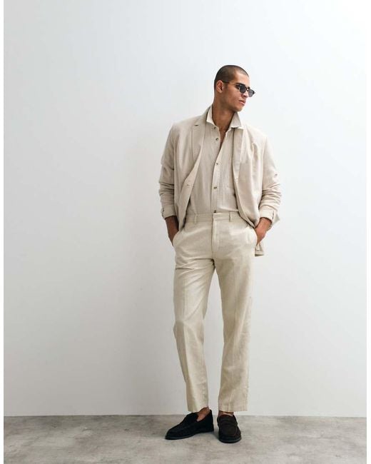 ASOS Natural Tailored Straight Leg Trouser for men