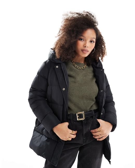 Threadbare Blue Mid Length Puffer Jacket