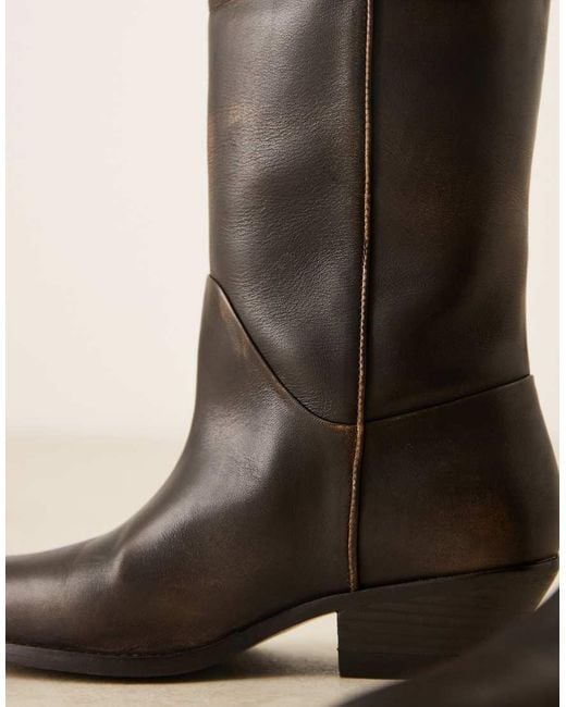 Mango Natural Knee High Western Boot