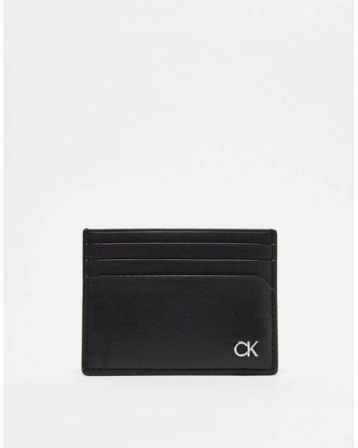 Portacarte con scritta "ck" di Calvin Klein in Black da Uomo
