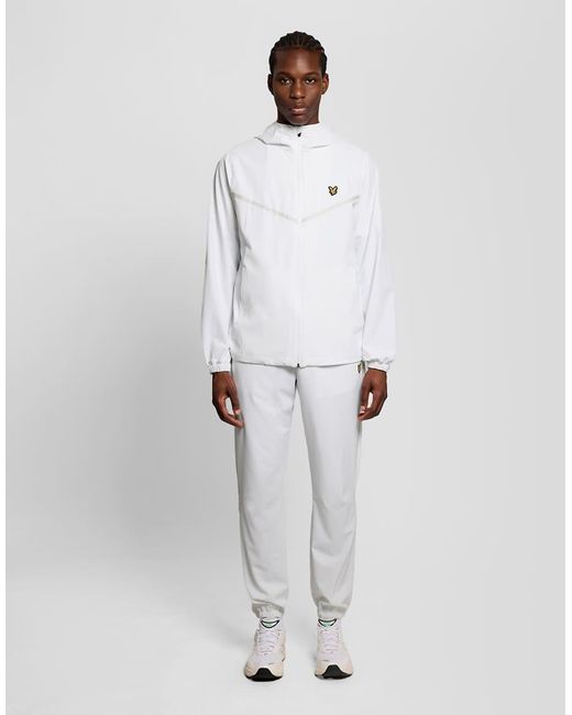 Lyle & Scott White Light Jackets Striped Track Jacket for men