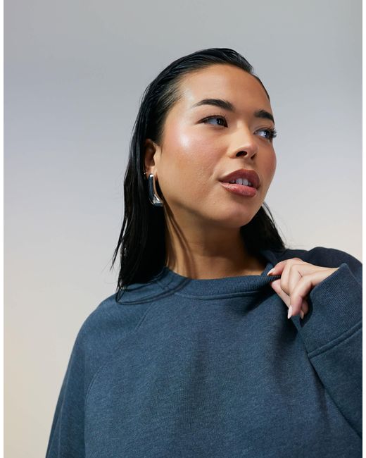 ASOS Blue Asos Design Curve Oversized Sweat With Raglan Detail