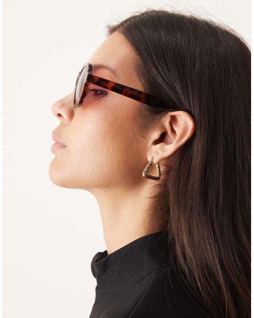 ASOS Black Square Frame Tort Sunglasses With Lens