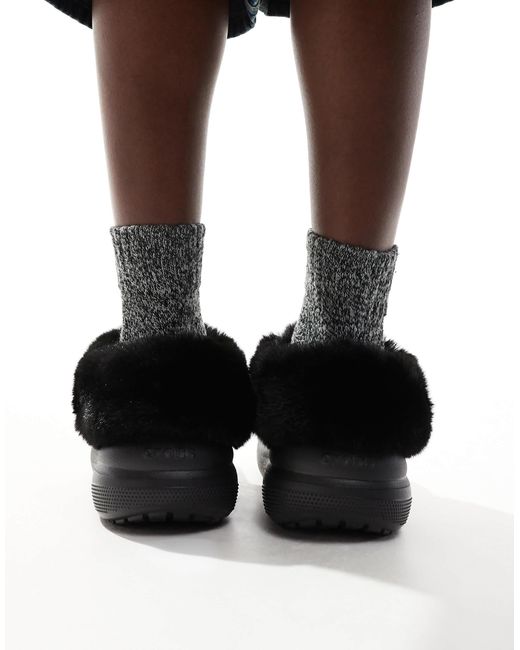 Furever crush - sabots avec doublure en fourrure CROCSTM en coloris Black