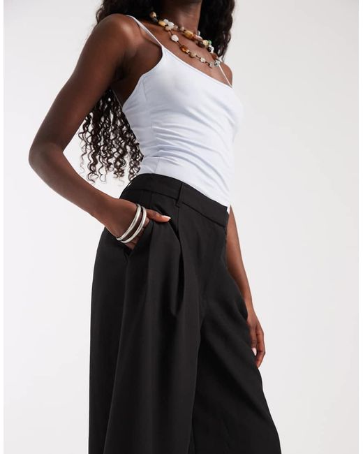ASOS Black Tailored High Waist Culotte Trousers