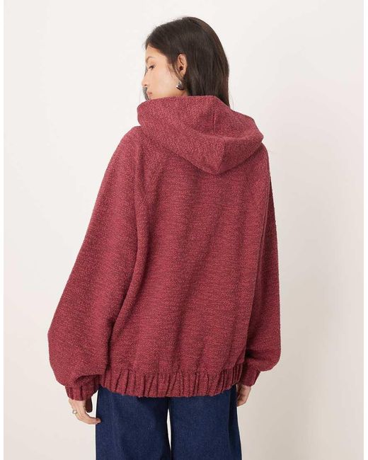 ASOS Red Hoodie With Tie Hem Detail