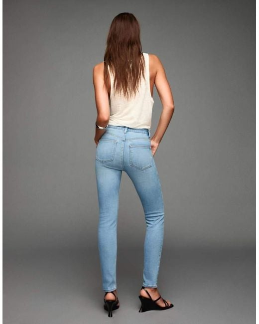 Bershka Gray Super High-waist Soft Skinny Jeans