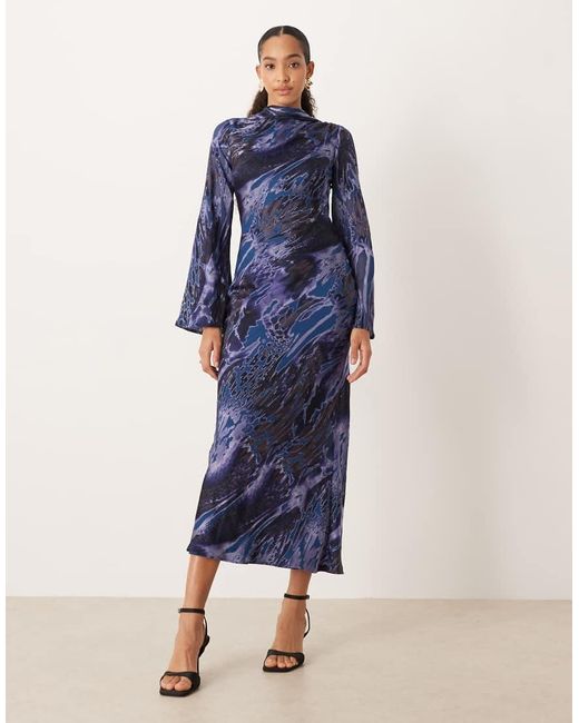 ASOS Blue Maxi Dress With Scarf Detail