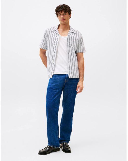 Chemise classique à manches courtes et rayures - multicolore Tommy Hilfiger pour homme en coloris White