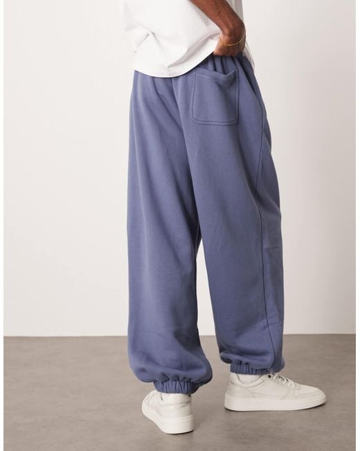 Cotton On Blue Super Baggy Cuffed Track Pant for men